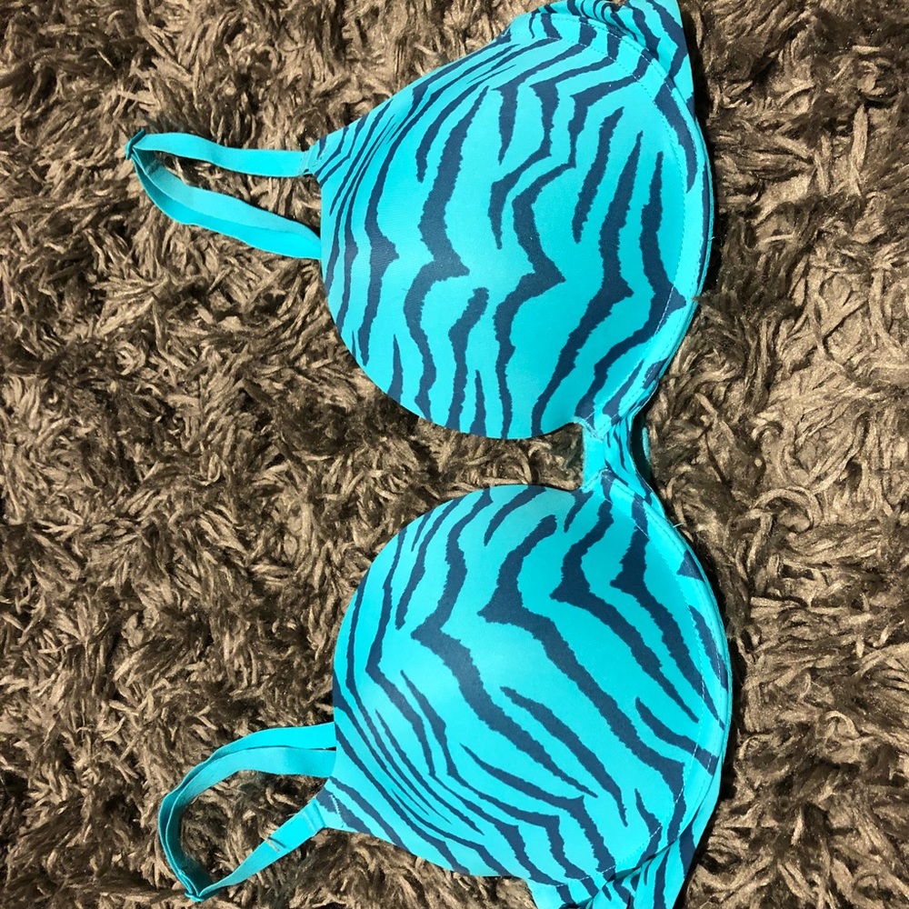 Blue Zebra print bra